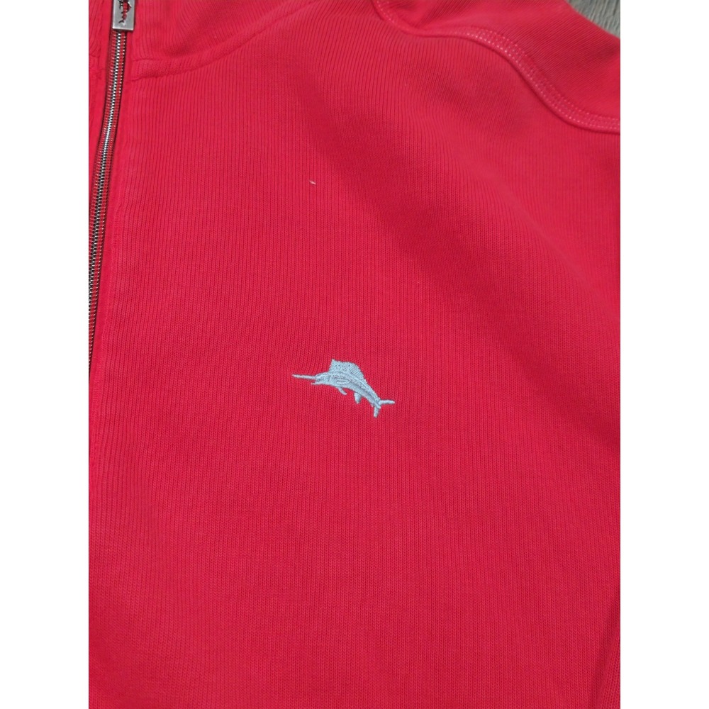 Tommy Bahama Mens 3XT Red 1/4 Zip Ribbed Cotton Pullover Marlin Logo Sweatshirt - Picture 6 of 12